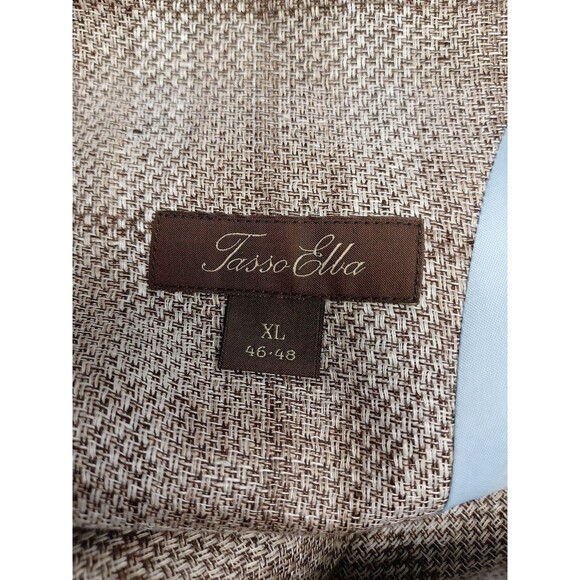 Tasso Elba 100% Linen Sport Coat Blazer Jacket Lined 2 Button Beige Men’s Sz XL - Picture 7 of 9